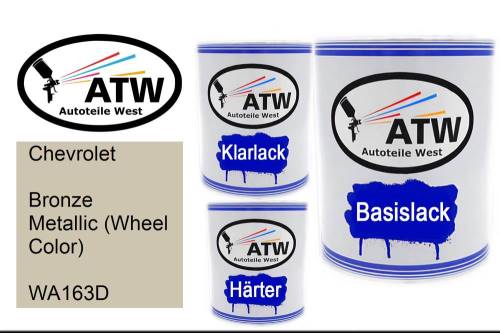 Chevrolet, Bronze Metallic (Wheel Color), WA163D: 1L Lackdose + 1L Klarlack + 500ml Härter - Set, von ATW Autoteile West.